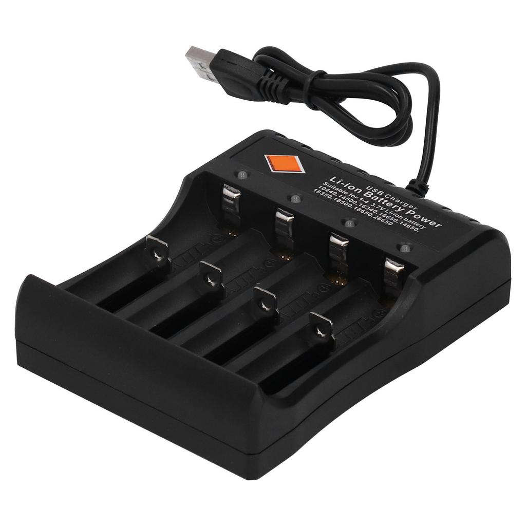 Akkuladegerät DC4.2V 4 Schacht Wiederaufladbare Bucht mit USB-Kabel Passend für 3.7V Liion