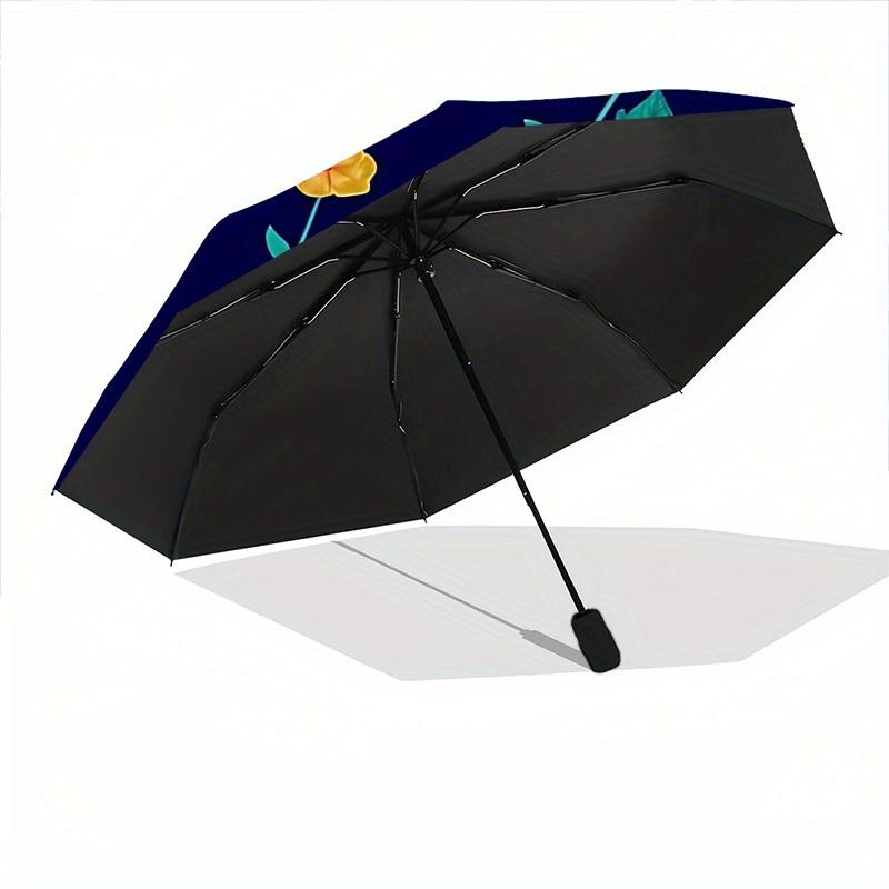 1pc Floral Pattern Automatic Open/Close Umbrella, Ideal Fan Gift for Birthday, Christmas, Trendy Fashion yy250828035