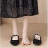 Silver Toe Cover Women's Sandals Half Slippers Summer Outdoor Wear 2026 New Style High-End Sensation Increased Height Indoor