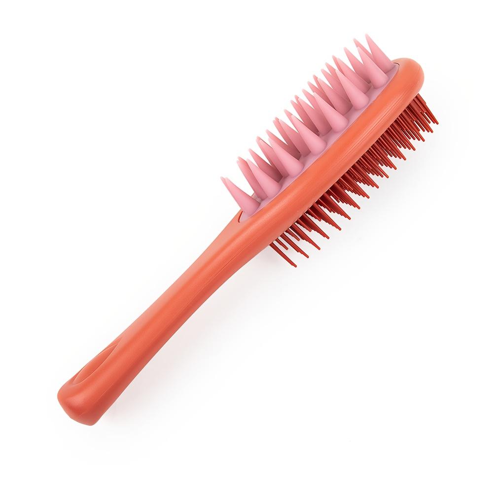 1PC Long Handle Double-sided Shampoo Brush Silicone with Handle Shampoo Comb Wet and Dry Shampoo Massage Brush