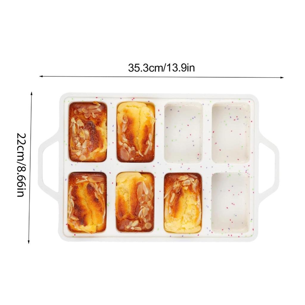 8 Cavity Miniature Loaf Pans Heat Resistant Silicone Nonstick Small Bread Mould Kitchen Meatloaf Bakeware Baking Tool