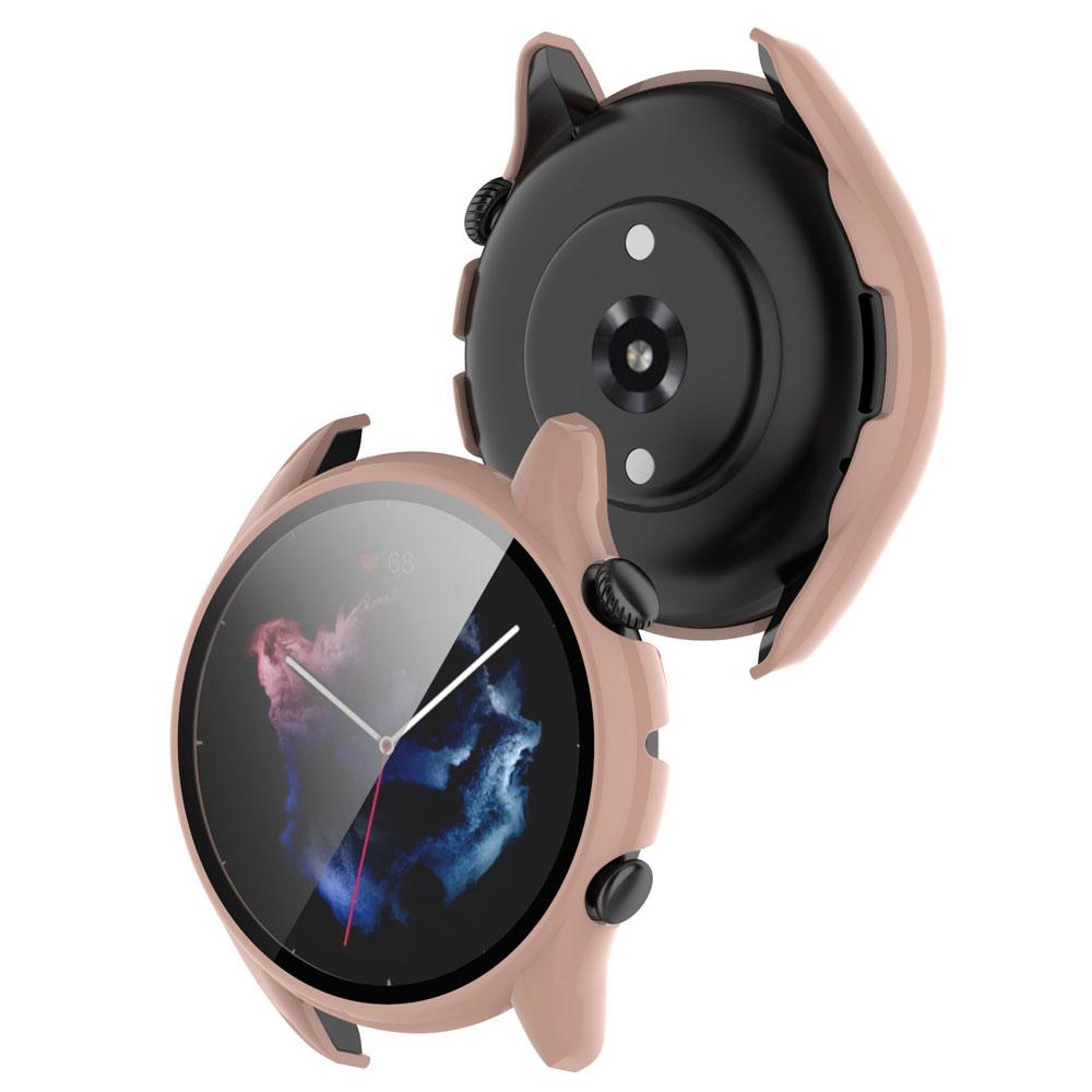

Glass Film + Case for Huami Amazfit GTR3 PC All-around Bumper Protective Cover Cases + Screen Protector for Amazfit GTR 3 Pro For Amazfit GTR3 Pro рожевий