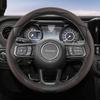 Suitable for Jeep Breathable Hole Leather Steering Wheel Cover Segmented Quick Release Design Non-Slip Durable Compass Renegade Wrangler  Grand C AMU1