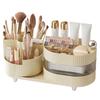 A74E-Large Capacity Makeup Storage Box, Desktop Can Be Rotated Cosmetics Dresser Eyeshadow& Lipstick Compartment Shelf