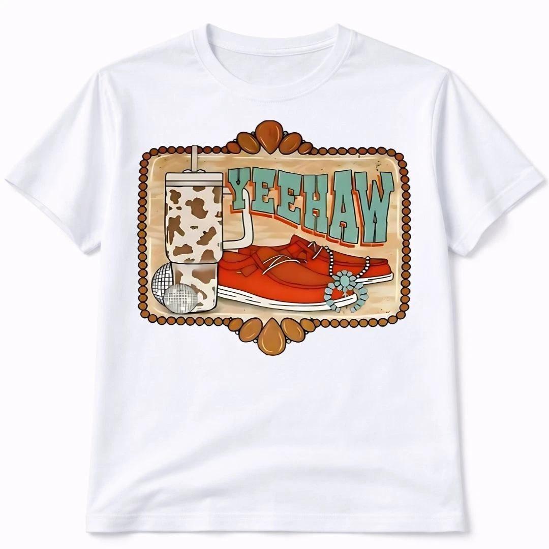 YeeHaw Western Graphic T Shirt Trendy Boutique Style Tee Womens Gifts White 2XL