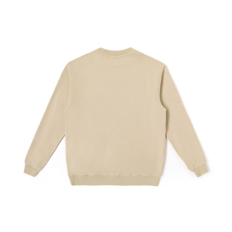 Comfortable Metallic Effect Printed Round Neck Long Sleeve Sweatshirt Unisex Sweatshirt Beige LUT007218204177A03034