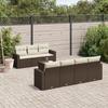 VidaXL Garden Lounge Set with Cushions 8 Pcs, Patio Sofas, Patio Furniture Set, Outdoor Furniture, Brown 3251070