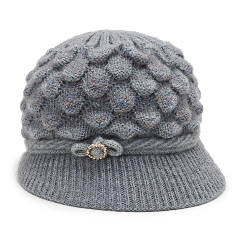 

Human hat women s winter versatile thickened wool hat fleece warm scarf mother hat one-piece knitted hat