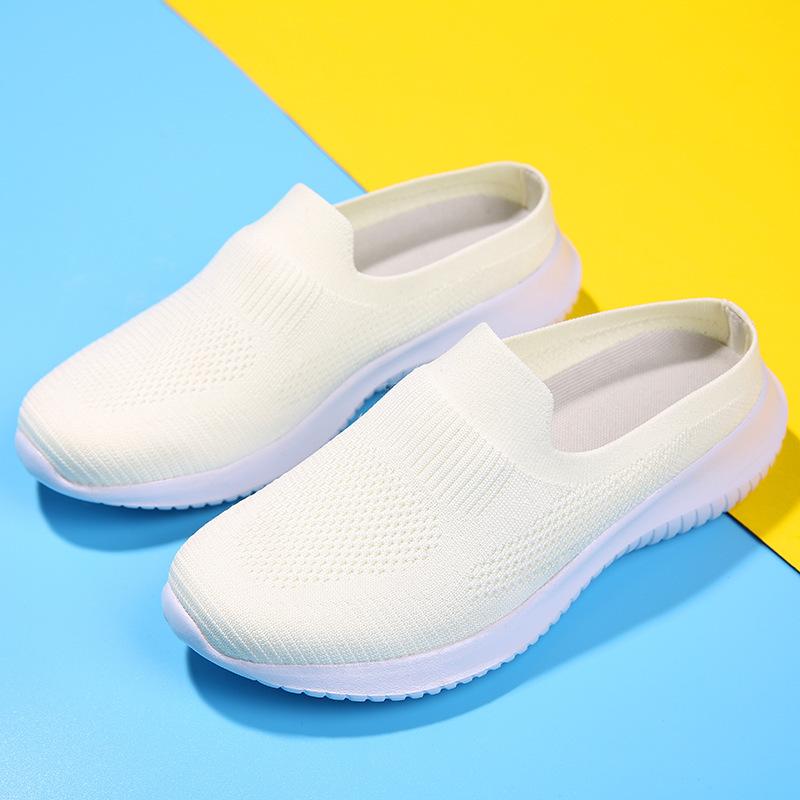 Foreign Trade Large Size 35-42 Women's Shoes Spring Casual Sports Socks Shoes Half Tray Lightweight Breathable Cloth Shoes Soft Sole