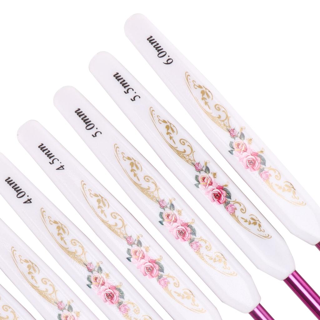 Crochet Hooks 8 Pcs Soft NonSlip Good Grip Knitting Needles Set with   for Weaving Home Use(Blue and White Porcelain Pack of 8 )
