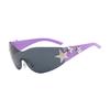 Star Wrap Around Decorative Large Frame Fashion Sunglasses Ladies Y2K Style Cool Summer Party Glasses Men