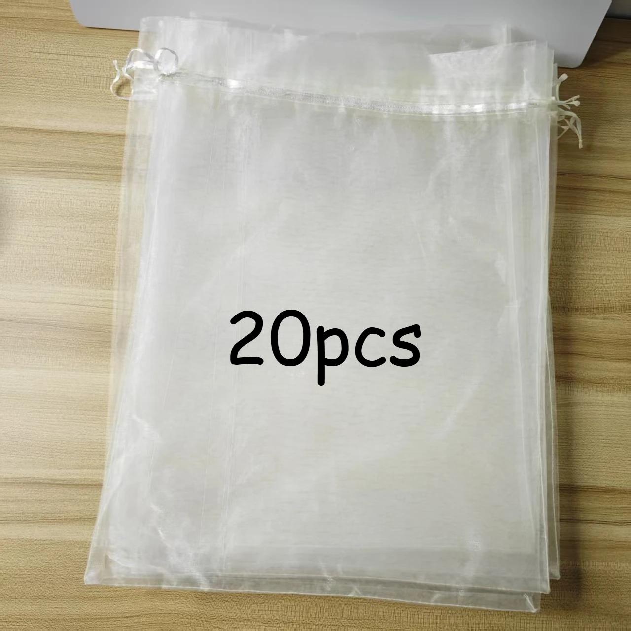

20pcs 30*40cm Drawstring Organza Storage Bags,Mesh Pouches for Dolls & Plush Toy Packaging,Sheer Fabric Gift Bags Gift Bag