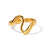 European & American Snake-shaped Geometric Arc Ring - Non-fading, Irregular Design