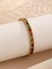 ZMZY Gold Color Women's Cubic Zirconia Stainless Steel Bracelet Adjustable Link Lightweight Non Tarnish Iced Out Chain Bracelet