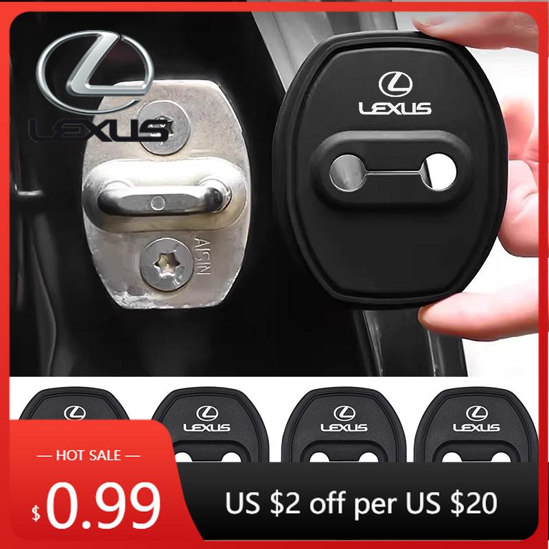 Interior Stickers 4pcs Car Door Lock Protection Cover Sticker Accessories For Lexus NX GS RX IS ES GX LX RC 200 250 350 LS 450H