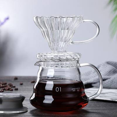 350/600/800 ml Kaffeekanne aus klarem Glas, Wolkenform, Glaskessel, Sharing Pot mit Deckel, Kaffeekanne für Pour Over-Kaffeemaschine