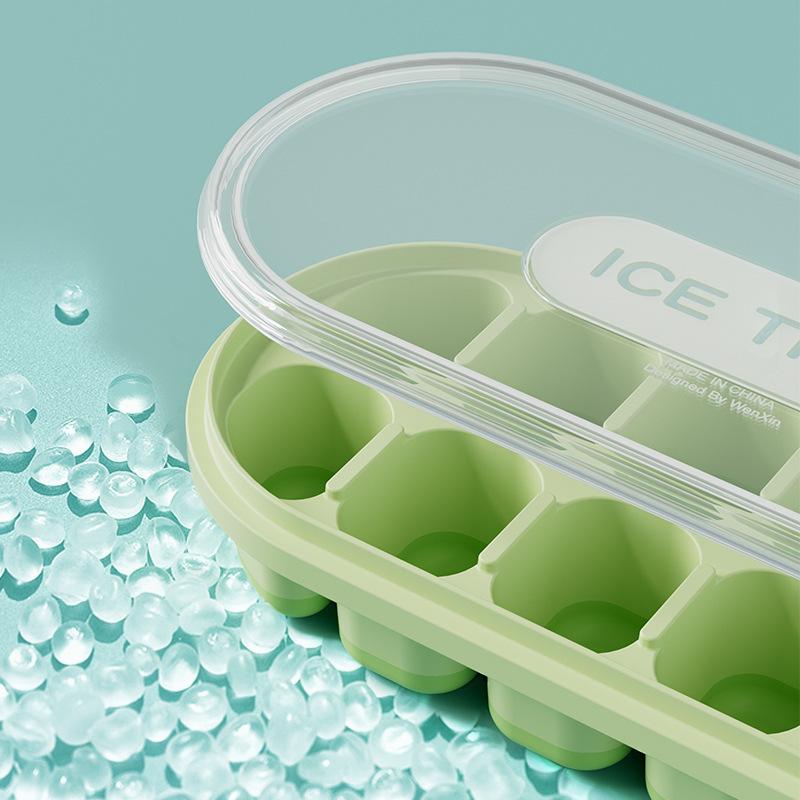 12 Grid Single-Layer Tray With Transparent Ice Storage Box Ice Cream Ice Cube DIY Homemade Refrigerated Drink Kitchen Tools