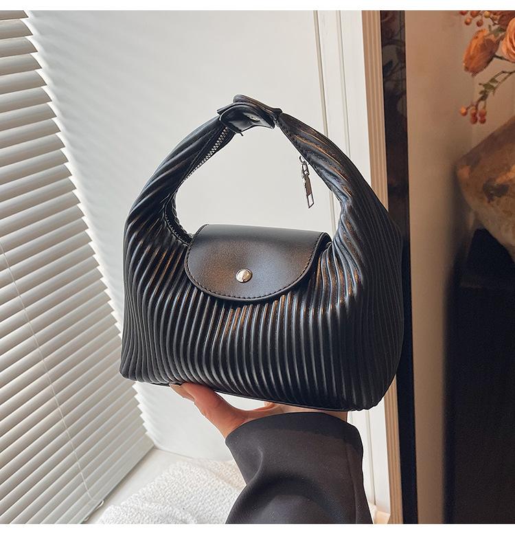 

Сумка в вертикальную полоску женская сумка большой вместимости для поездок однотонная простая на плечо универсальная маленькая свежая сумка кроссбоди чёрный