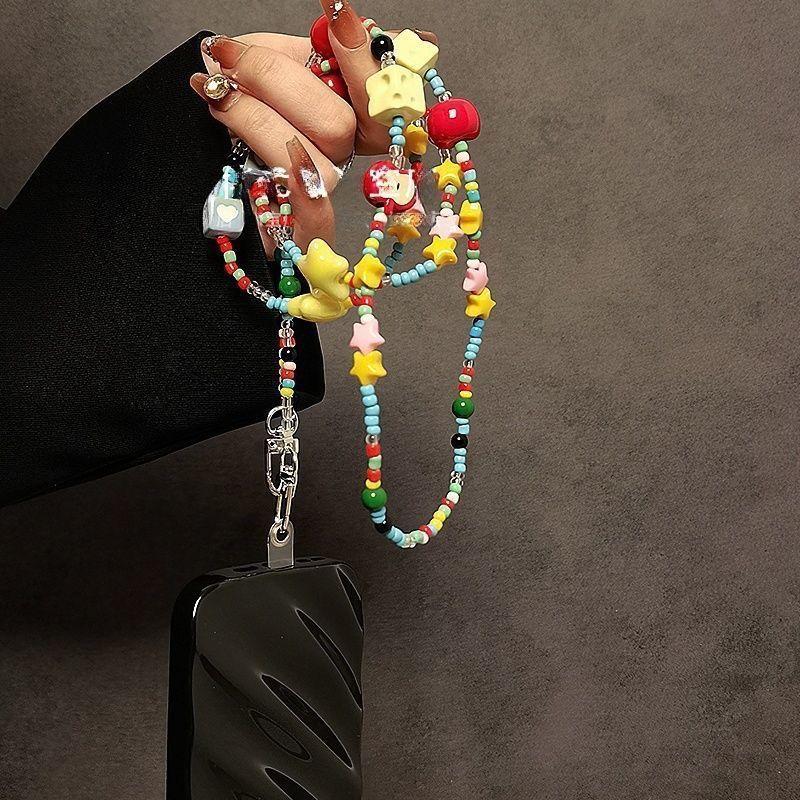 Smartphone Lanyard Pvc Beaded Crossbody Chain For Men And Women