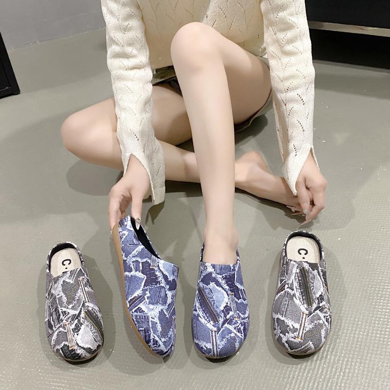 Original Single Bag Head Hollow Hole Shoes Casual Color Matching Flat Heel Sandals Comfortable Daily Shoes Fashion