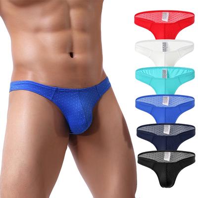 Ropa interior de malla de cintura baja para hombre, bragas suaves y transpirables, calzoncillos cortos sexys