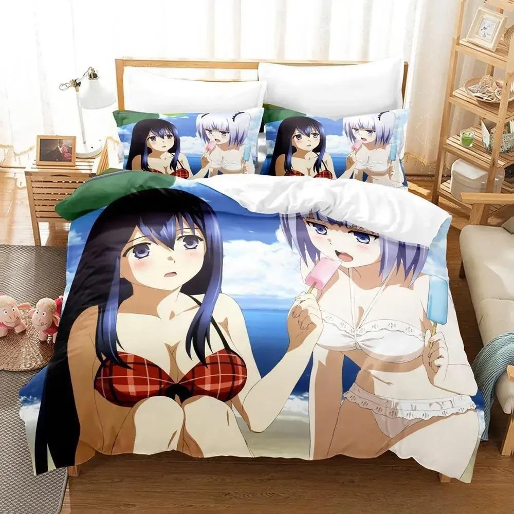 Gokukoku No Brynhildr Bedding Set Single Twin Full Queen King Size Bed Adult Kid Bedroom Duvet cover Anime Bed Sheet