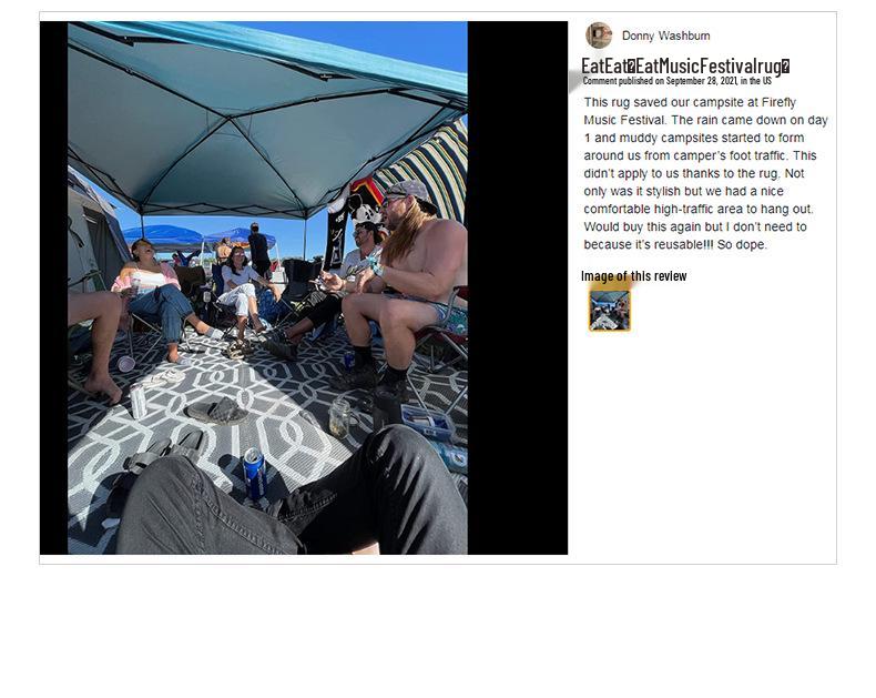 Feuchtigkeitsbeständige Schwarz-Weiß-Kreuz-Außenmatte für Wohnmobile und Camping – Langlebige, tragbare Hofplane