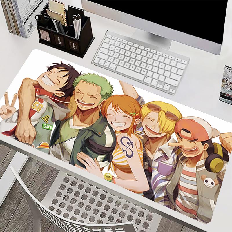 Computer Mouse Pad OOne PPiece Luffy Anime Mouse Pad Large Gaming Mousepad Rubber Extended Game Desk Mat Keyboard Mouse Carpet