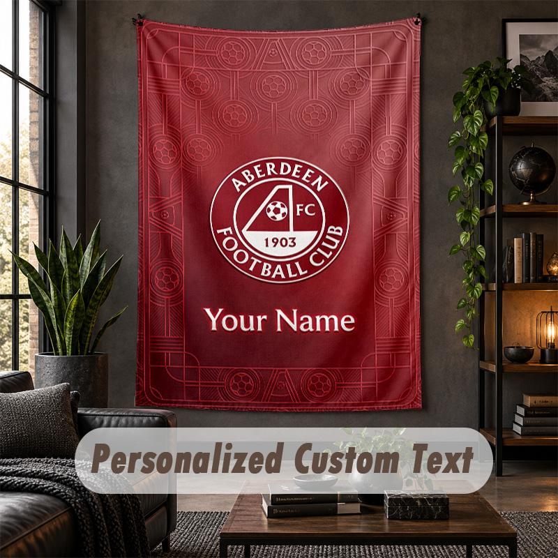 Wall Tapestry Aberdeen FC Print Custom Name Text Wall Hanging Home Decor