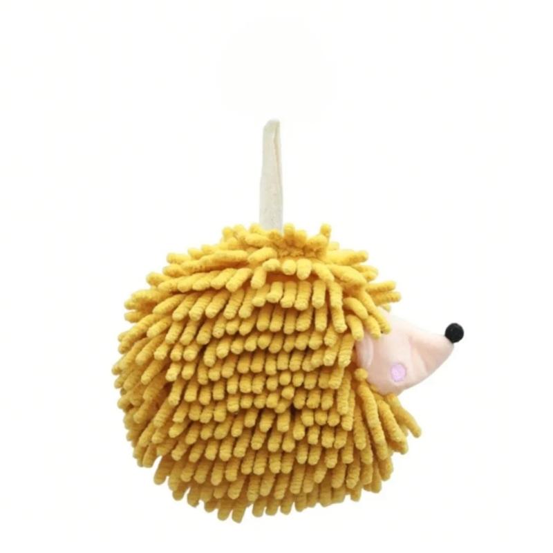 

Cartoon Hedgehog Hand Towel Hanging Type for Bathroom and Kitchen Creative Cartoon Bath Towels Dry Your Hand Instantly помаранчевий