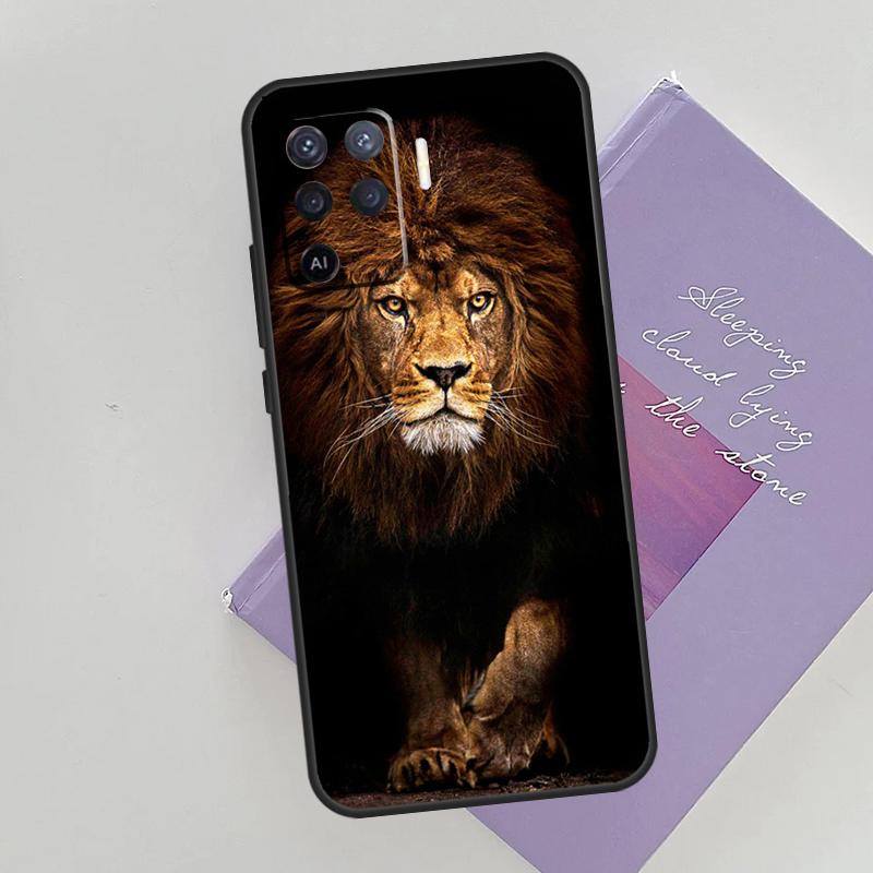 King Of The Jungle Lion Phone Case For Oppo A54 A74 A94 A15 A16 A17 A52 A72 A76 A96 A57 A58 A78 A98 A53S Cover Case