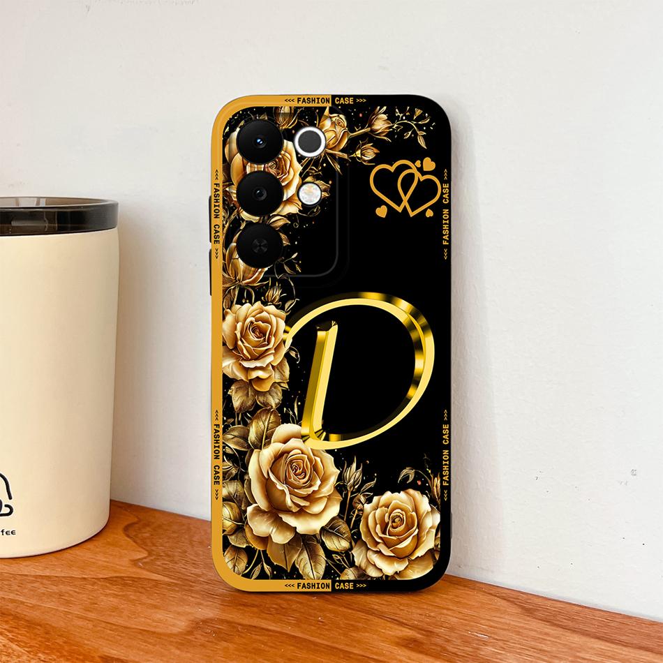 For Realme C85 Pro Phone Cover Flowers Name Letters Soft Liquid Silicone Full Protection Case For Realme C 85 Shockproof Housing