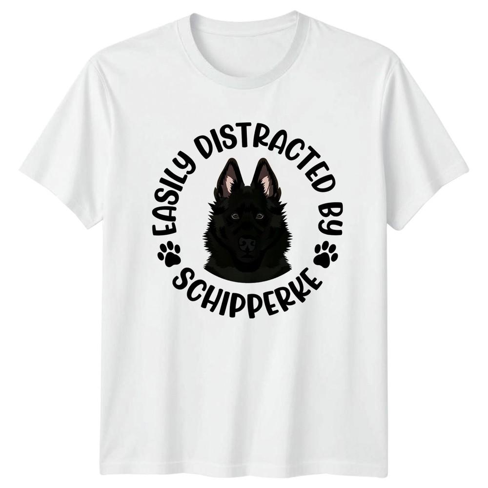 Easily Distracted By Schipperke TShirt Dog Breed Owner Dogs Birthday S