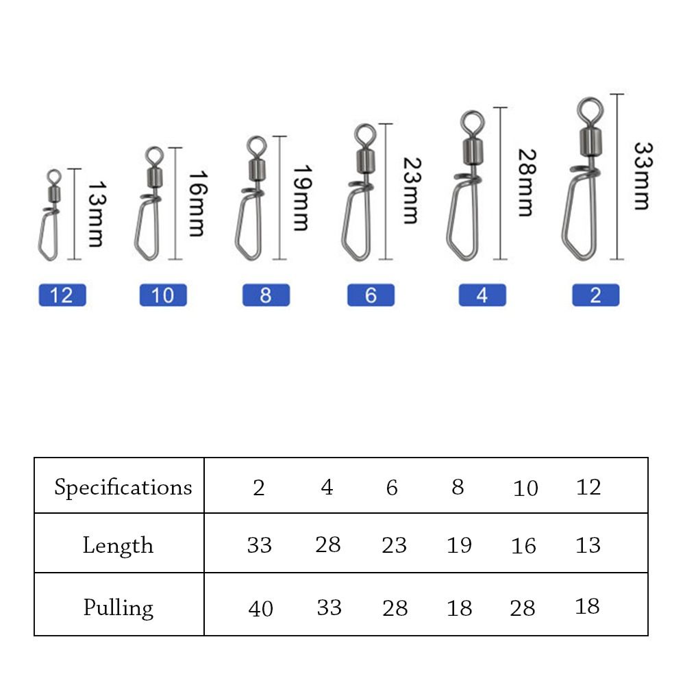 20pcs/lot Useful Stainless Steel Durable Swivels Snap Fishing Connector Solid Rings Rolling Swive