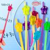 10pcs Simple Macaron/Transparent Teaching Stick Finger Design Handheld Reading Sticks Teaching Pointer Students