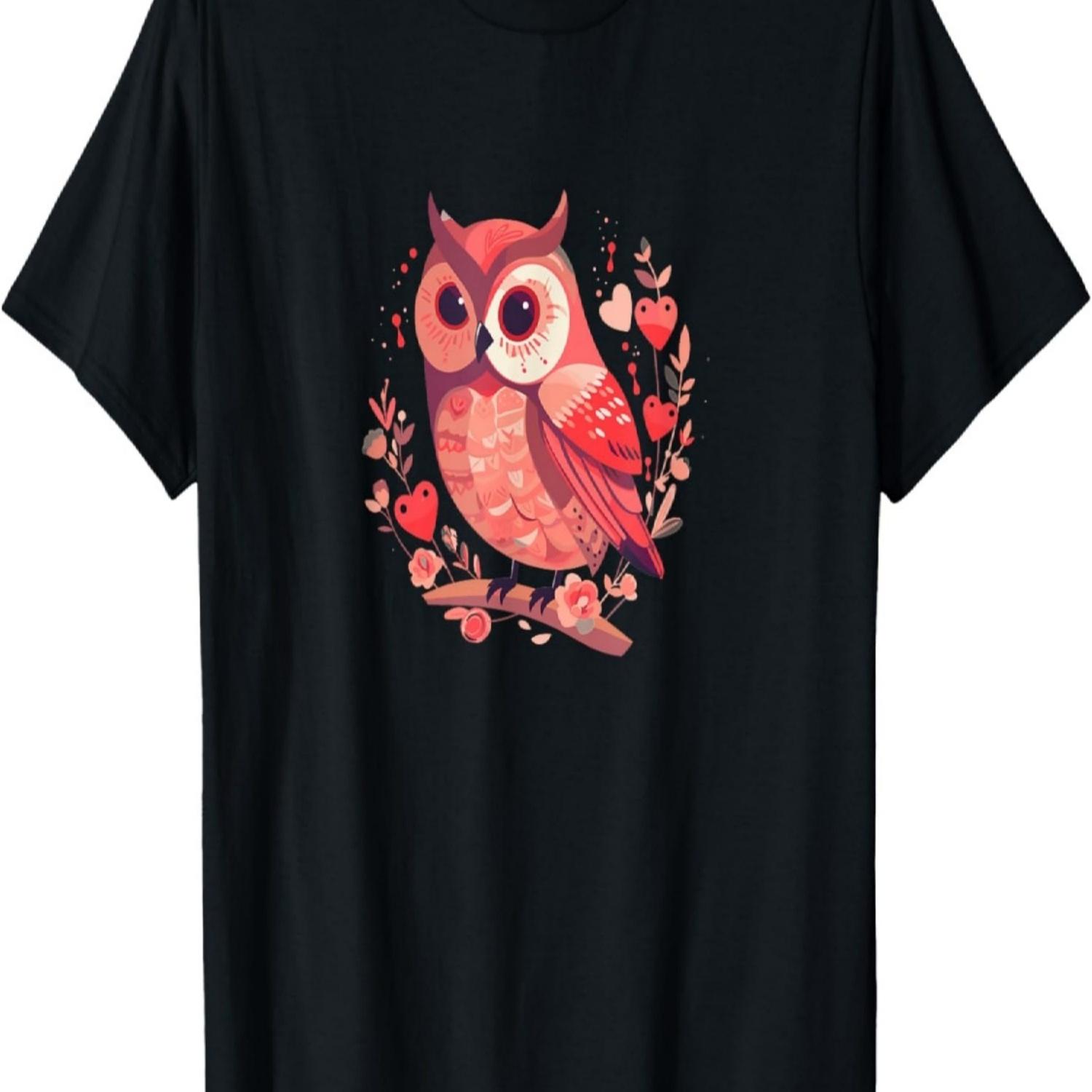 Pink Owl T-Shirt, Cute Owl Hoodie, Funny Owl, Pink Owl T-Shirt S