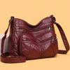Soft Leather Multi-Layer Crossbody Bag Women's Bag Middle-Aged Mother's Bag