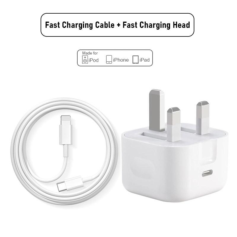 UK PD20W Three-Pin Folding Fast Charger for iPhone 11-15 Pro