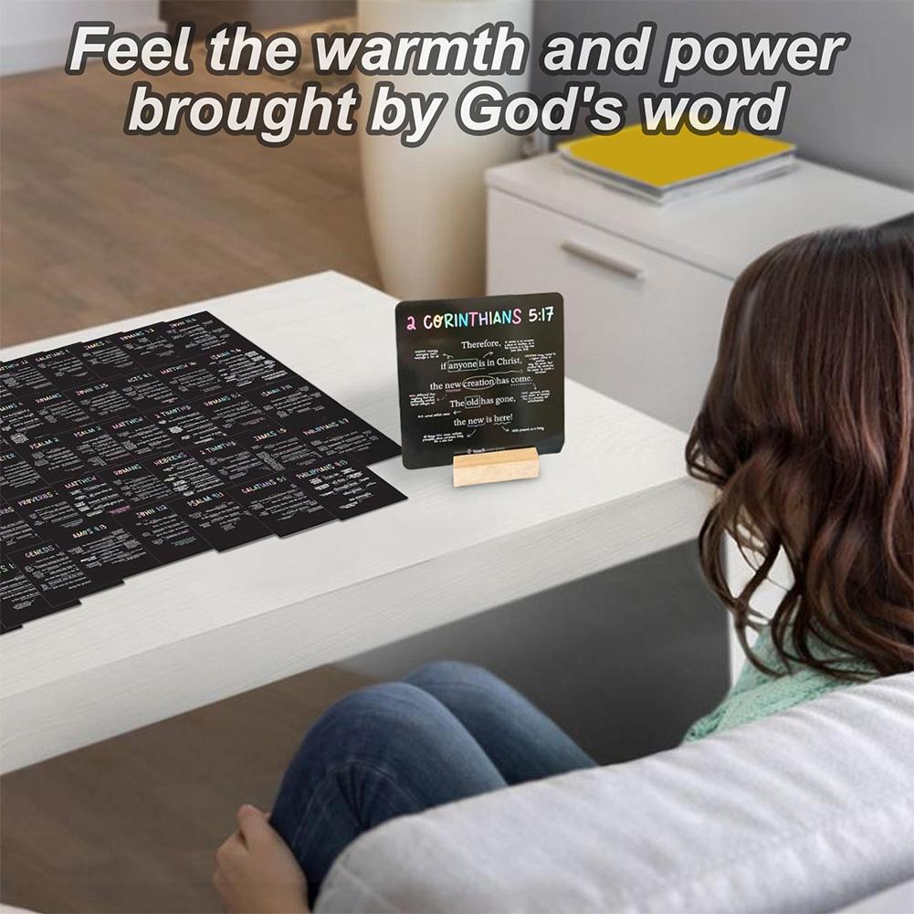 52Pcs Scripture Cards Prayer Cards Decorative Inspirational Cards Motivational Scripture Positivity Card Bible Study Supplies