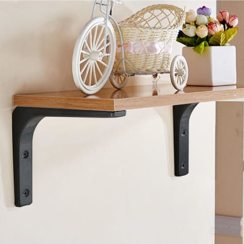 Phyxiul Shelf Brackets, Steel Brackets, Set of 4, Wall-Mounted, Hanging Shelf Brackets, L-Shaped Brackets, 50kg Weight Capacity, Storage, Space-Saving