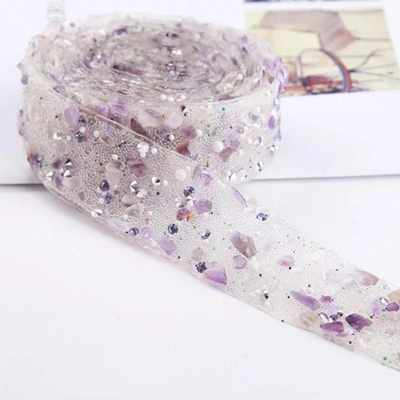 Hot Fix Rhinestone Ironing Chain DIY Clothing Shoes Bag Ironing Sewing Jewelry Accessories Gemstone Trim Belt Diamond Glue 1Yard