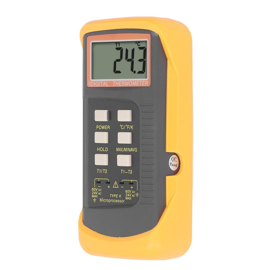 Digital K Type Thermometer Contact Double Probe Temperature Meter ?50.0?1370 Degree DC60V AC24V