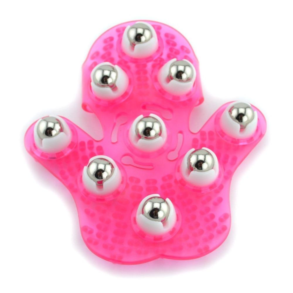 Palm Shaped Massage Glove 360-degree with 9 Metal Roller Body Massager Relieve Fatigue Acupoint Massage Massage Brush