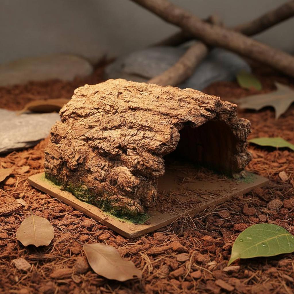 Basking Cave Platform Easy to Clean Pet Hide Cave Resin Pet Hideout Safe Polished Edges Rock Basking Hideout for Terrarium
