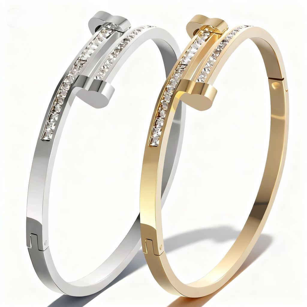 Women's Three-Color Zirconium Titanium Steel Bracelet