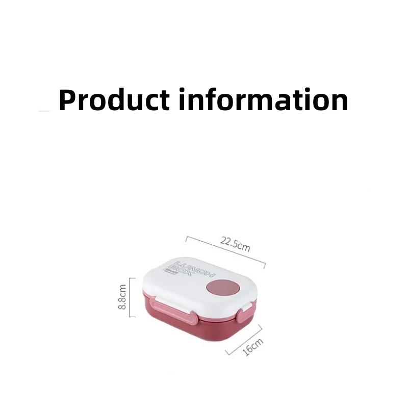 Large Capacity Separate Lunch Box Bento Box Plastic Portable Bento Box with Fork Spoon 1200ml Food Container Microwave-heated