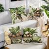 Tropical Print Cushions With Palm Tree And Truck Design Polyester pillowcase, sofa decorative cushion cov Headboard Pillow