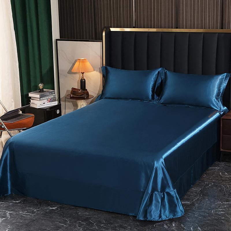 Luxury Natural Mulberry Silk Bed Sheet Set or Only A Bedsheet High-end Stain Queen Ruffles Bed Sheet and Pillowcase Bed Linens