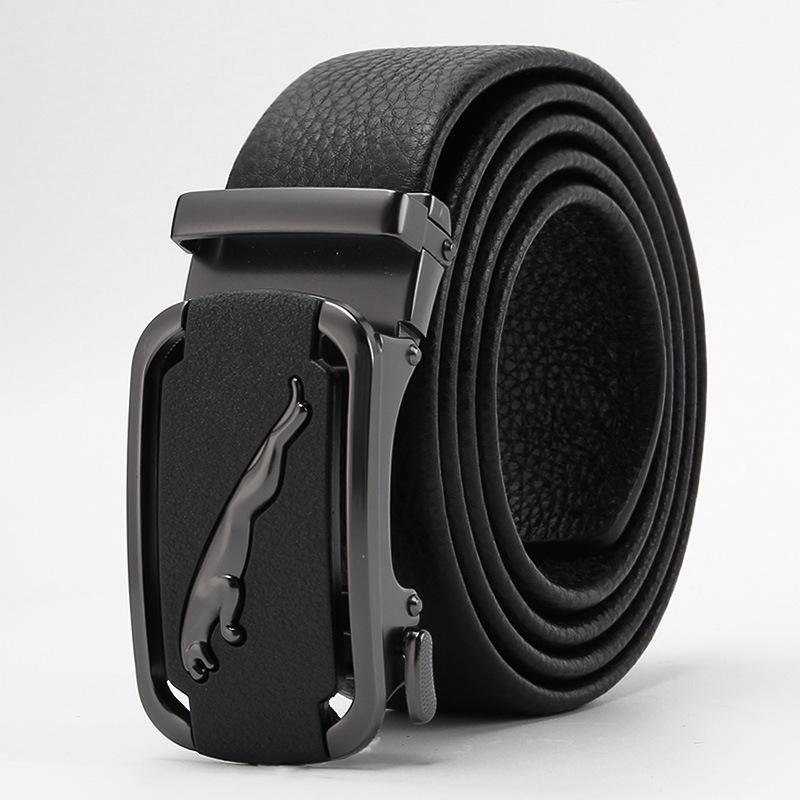 Frosted Automatic Buckle Edging Head Layer Cowhide Belt High End Business Casual Men's Trendy Belt