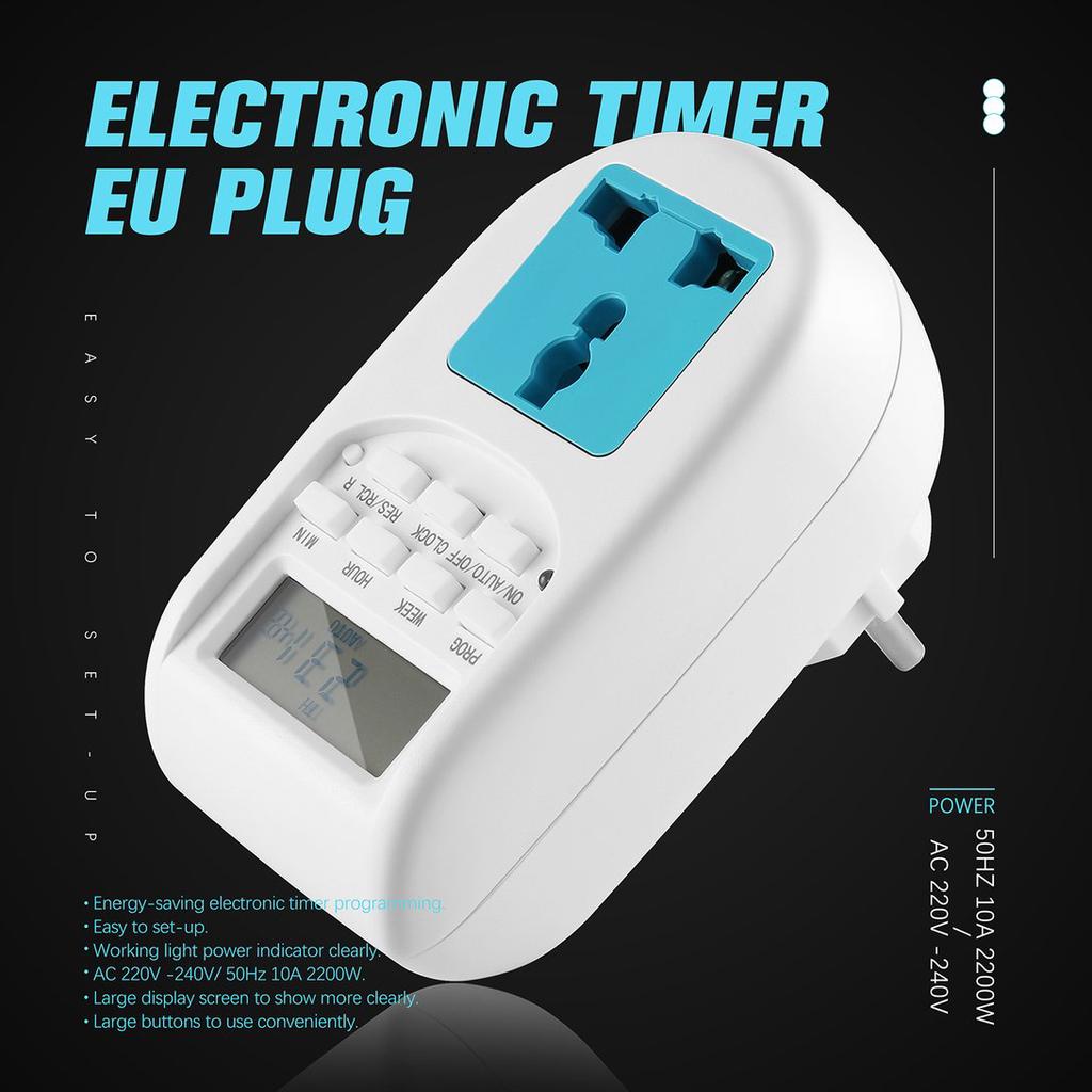 Buy Digital Energy Saving Timer Programmable Electronic Timer Plug EU ...
